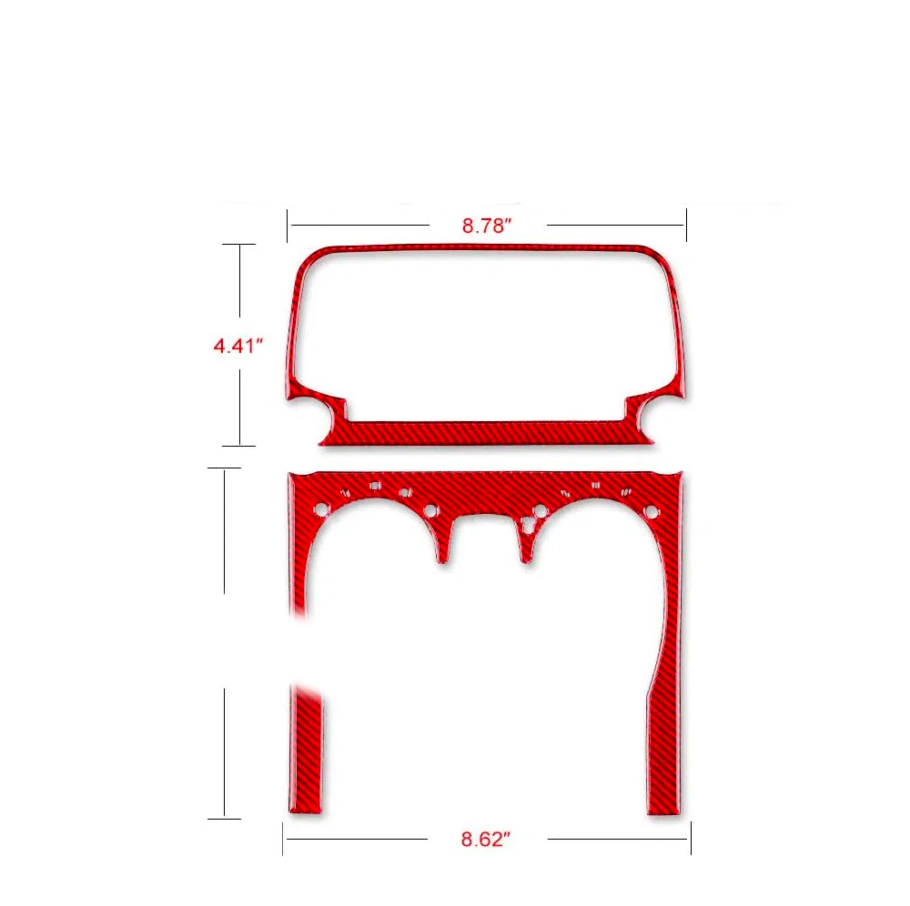 2013 - 15 Camaro Real Carbon Fiber Radio/Climate Control Trim Overlay | Black / Red Carbon