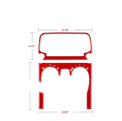 2013 - 15 Camaro Real Carbon Fiber Radio/Climate Control Trim Overlay | Black / Red Carbon