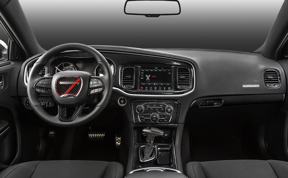 2015 - 24 Dodge Charger Real Carbon Fiber Interior Trim Cover Kit | Next-Gen Carbon