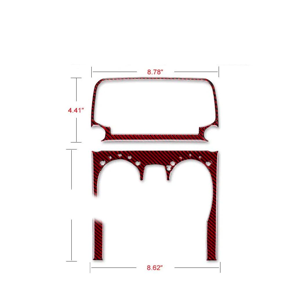 2013 - 15 Camaro Real Carbon Fiber Radio/Climate Control Trim Overlay | Black / Red Carbon