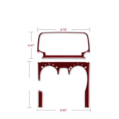 2013 - 15 Camaro Real Carbon Fiber Radio/Climate Control Trim Overlay | Black / Red Carbon