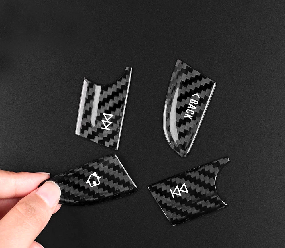 2016- 24 Camaro Carbon Fiber Radio Navigation Button Covers (Black/Red) | Next-Gen Carbon