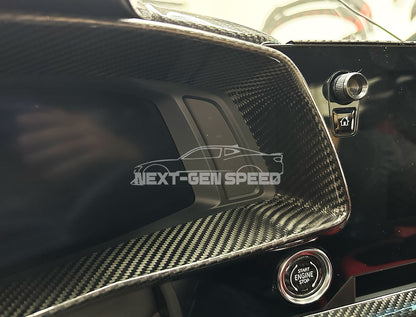 C8 Corvette Carbon Fiber Speedometer Gauge Cluster Interior Cover | Black / Red