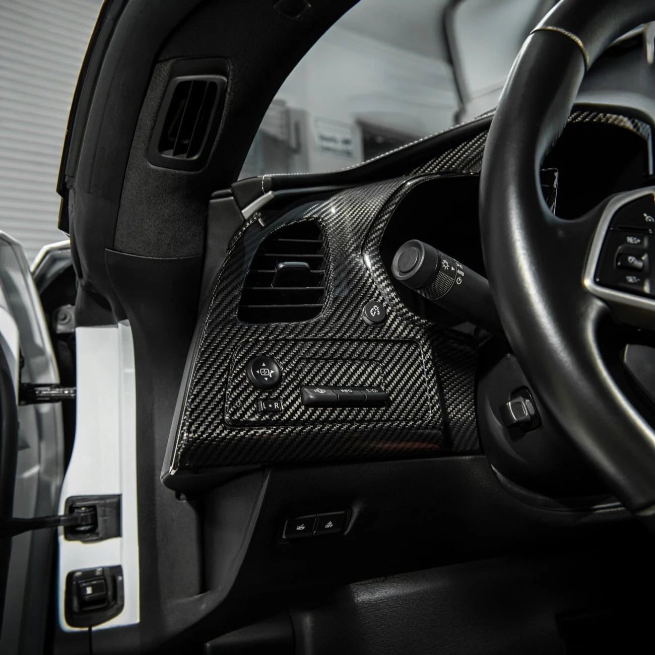 Corvette C7 Dry Carbon Fiber Driver Dashboard Trim Cover image 5