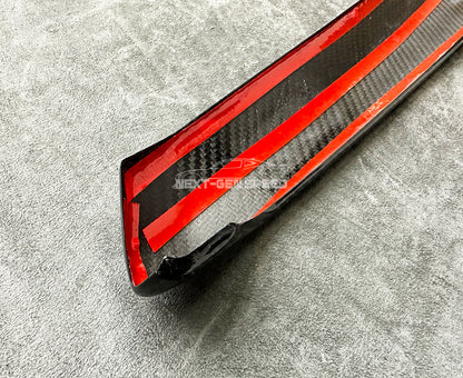 C8 Corvette Carbon Fiber Climate Control Console Cover | Black / Red