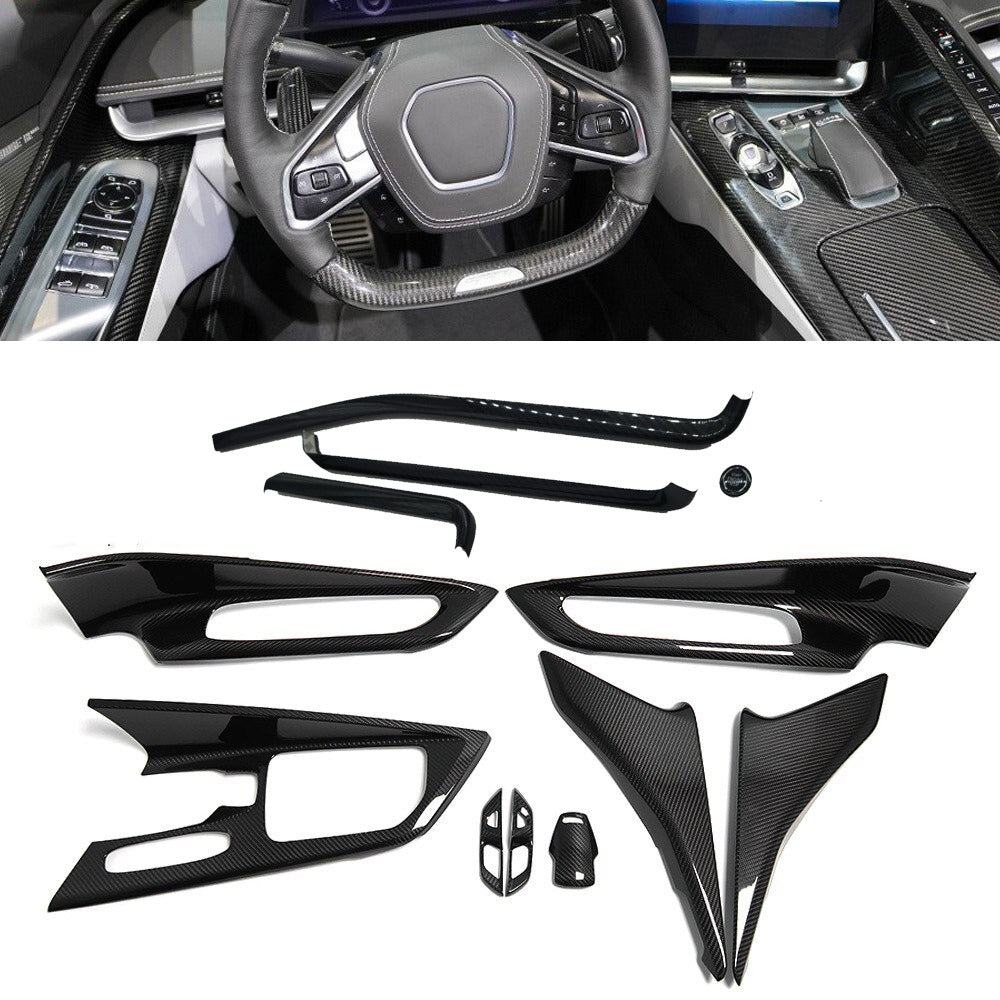 C8 Corvette Carbon Fiber Interior Trim Kit - 12PC | Next-Gen Carbon