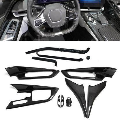 C8 Corvette Carbon Fiber Interior Trim Kit - 12PC | Next-Gen Carbon