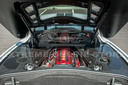 C8 Corvette Carbon Fiber Engine Bay Trim Panel Overlay Cover Kit