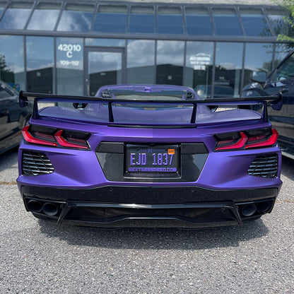 C8 Corvette Carbon Fiber Rear License Plate Backing Insert Cover | Stingray / Z06 / E-Ray