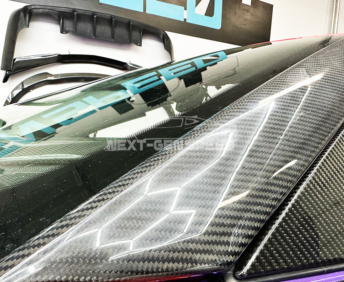 C8 Corvette Carbon Fiber Exterior Windshield Pillar Covers