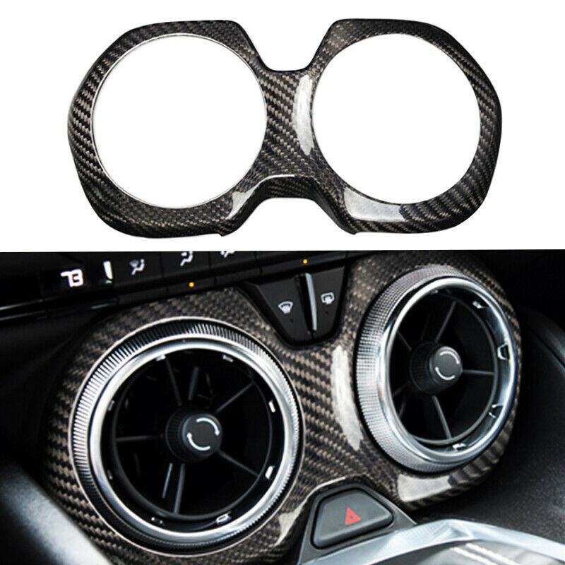 2016 - 24 Camaro Real Carbon Fiber Air Vent Bezel Cover | Black/Red/Blue Carbon