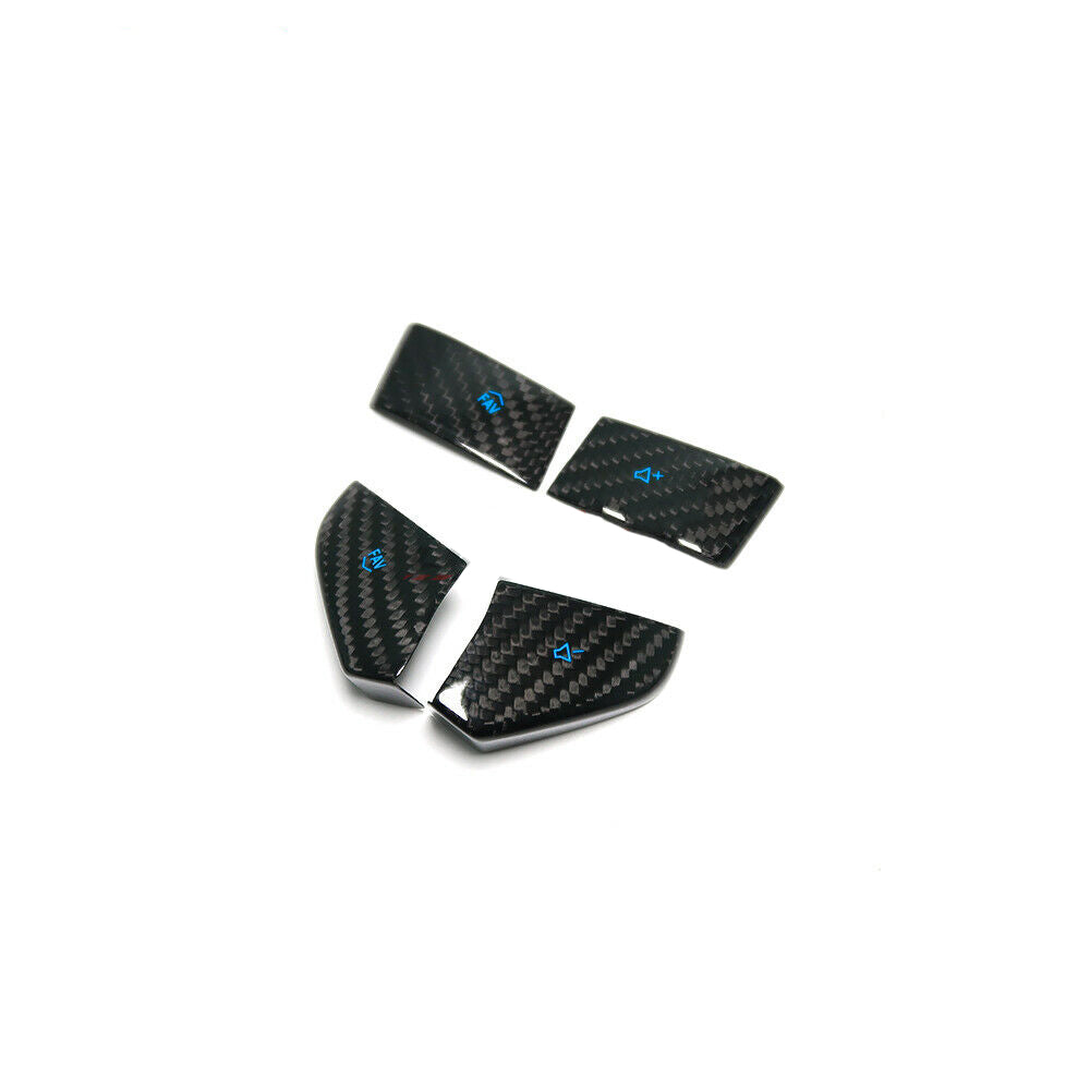C8 Corvette Carbon Fiber Steering Wheel Button Covers (Black/Red/White/Blue) | Next-Gen Carbon