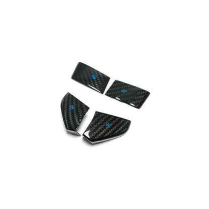 C8 Corvette Carbon Fiber Steering Wheel Button Covers (Black/Red/White/Blue) | Next-Gen Carbon