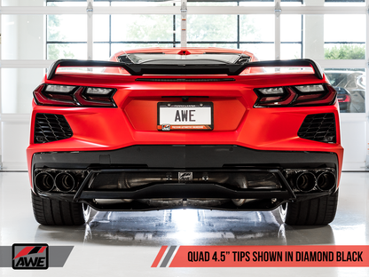 C8 Corvette Stingray Track Edition Exhaust System (Chrome Silver/Diamond Black Tips) |  AWE Tuning