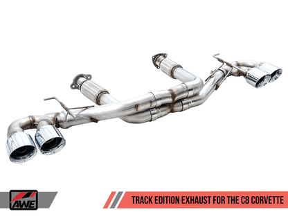 C8 Corvette Stingray Track Edition Exhaust System (Chrome Silver/Diamond Black Tips) |  AWE Tuning