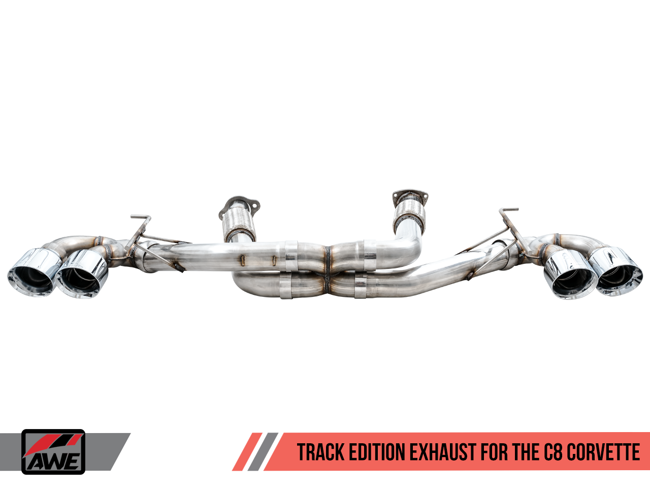 C8 Corvette Stingray Track Edition Exhaust System (Chrome Silver/Diamond Black Tips) |  AWE Tuning