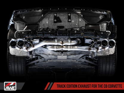 C8 Corvette Stingray Track Edition Exhaust System (Chrome Silver/Diamond Black Tips) |  AWE Tuning