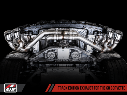 C8 Corvette Stingray Track Edition Exhaust System (Chrome Silver/Diamond Black Tips) |  AWE Tuning