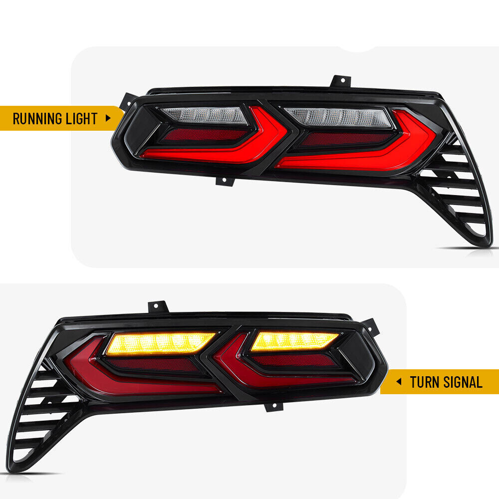 2014-19 C7 Corvette C8 Style RGB Flow Sequential Smoked LED Rear Tail Lights image 12