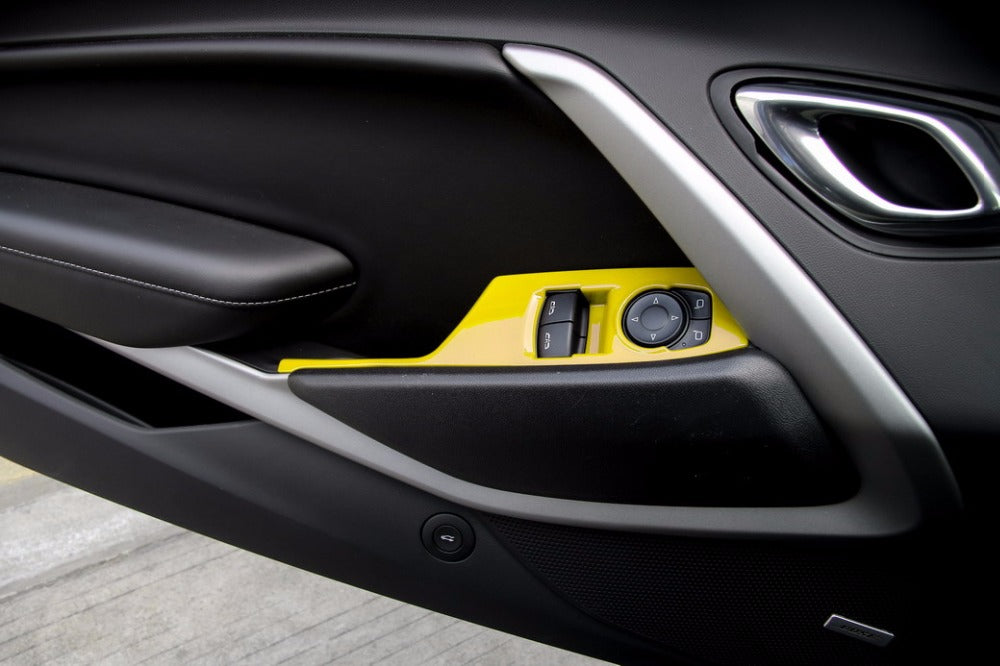 2016 - 24 Camaro Window Switch Panels Covers | Carbon Fiber / Colored image 5