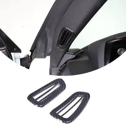 C8 Corvette Hydro-Carbon Fiber Side Vent Defogger Trim Covers image 0