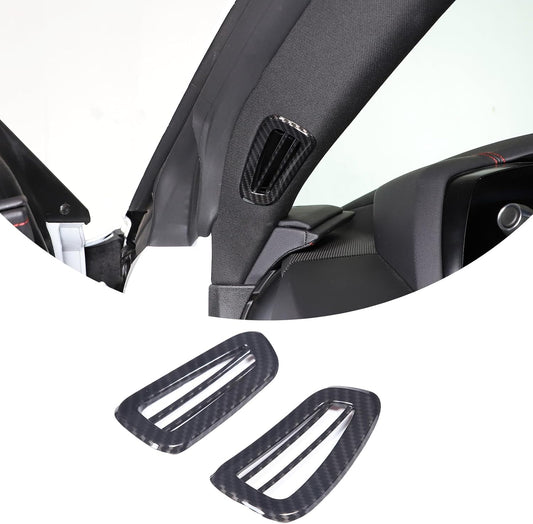 C8 Corvette Hydro-Carbon Fiber Side Vent Defogger Trim Covers image 0