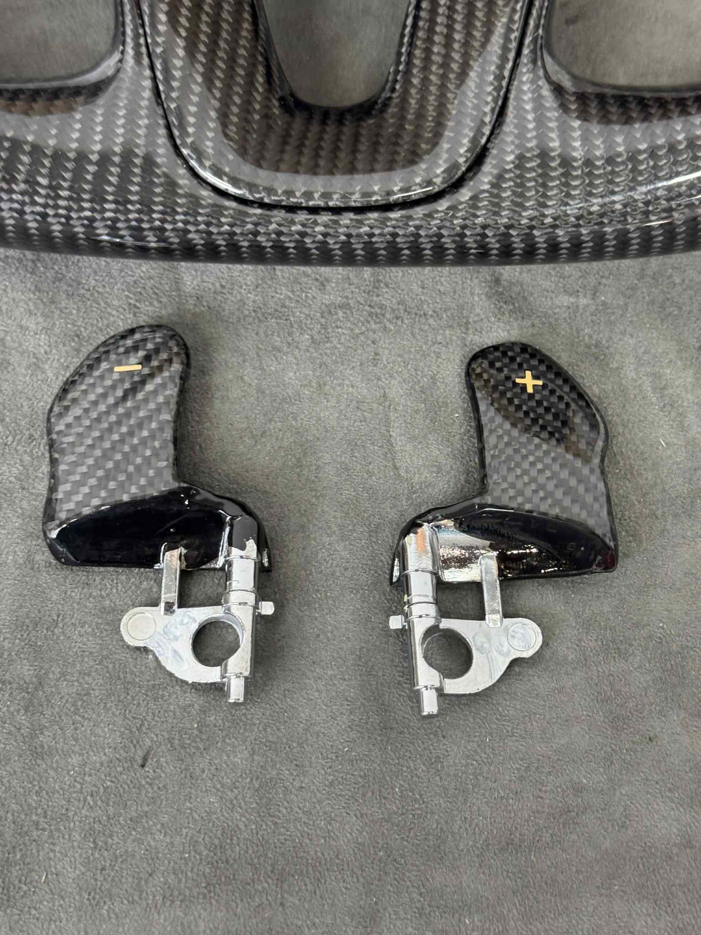 2015 - 23 Charger / Challenger SRT LED Carbon Fiber Peanut Butter Steering Wheel - Durango / Track Hawk
