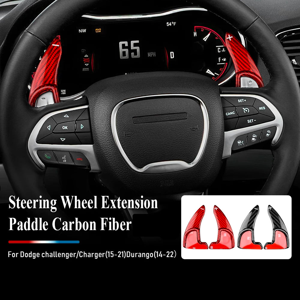 2015-2024 Dodge Charger / Challenger / Durango Carbon Fiber Paddle Shifter Covers | Next-Gen Carbon image 0