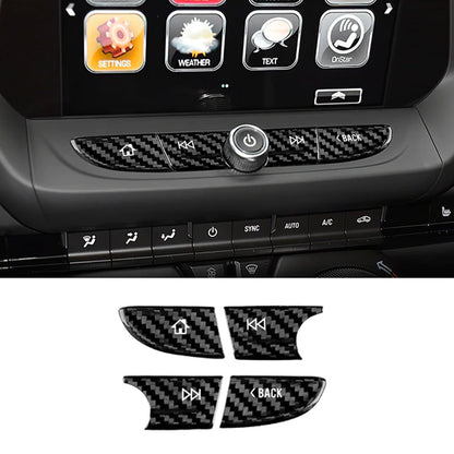 2016- 24 Camaro Carbon Fiber Radio Navigation Button Covers (Black/Red) | Next-Gen Carbon