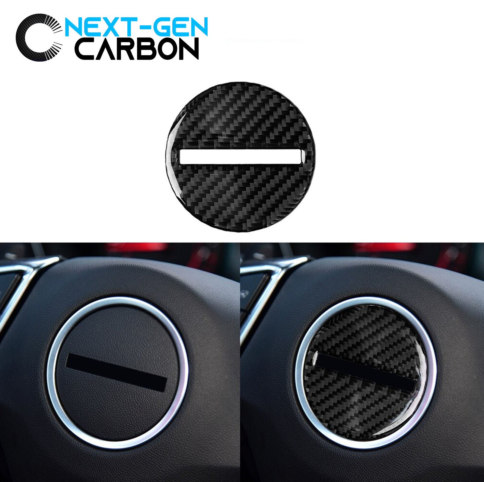 2016 - 24 Camaro Carbon Fiber Center Steering Wheel Cover | Next-Gen Carbon