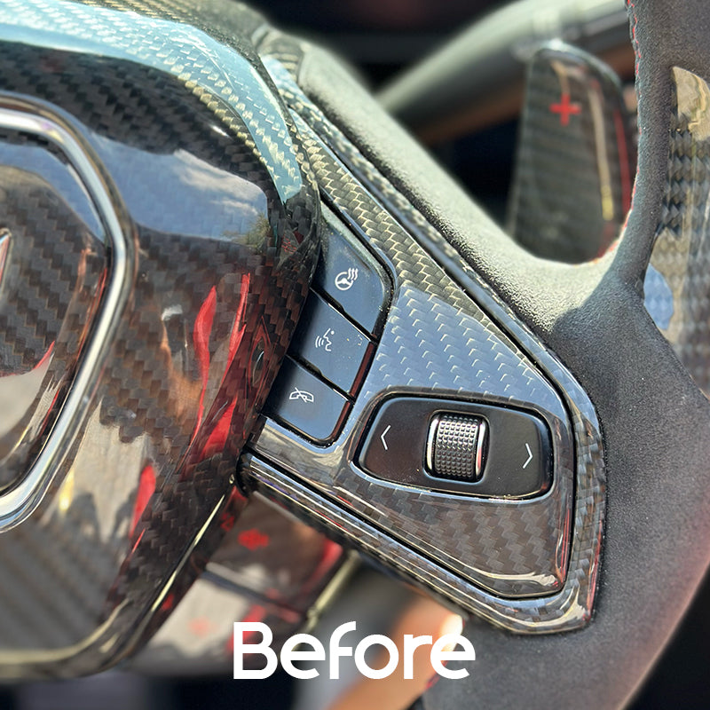 C8 Corvette Carbon Fiber Steering Wheel Cruise/Scroll Button Covers | Red/Blue/White