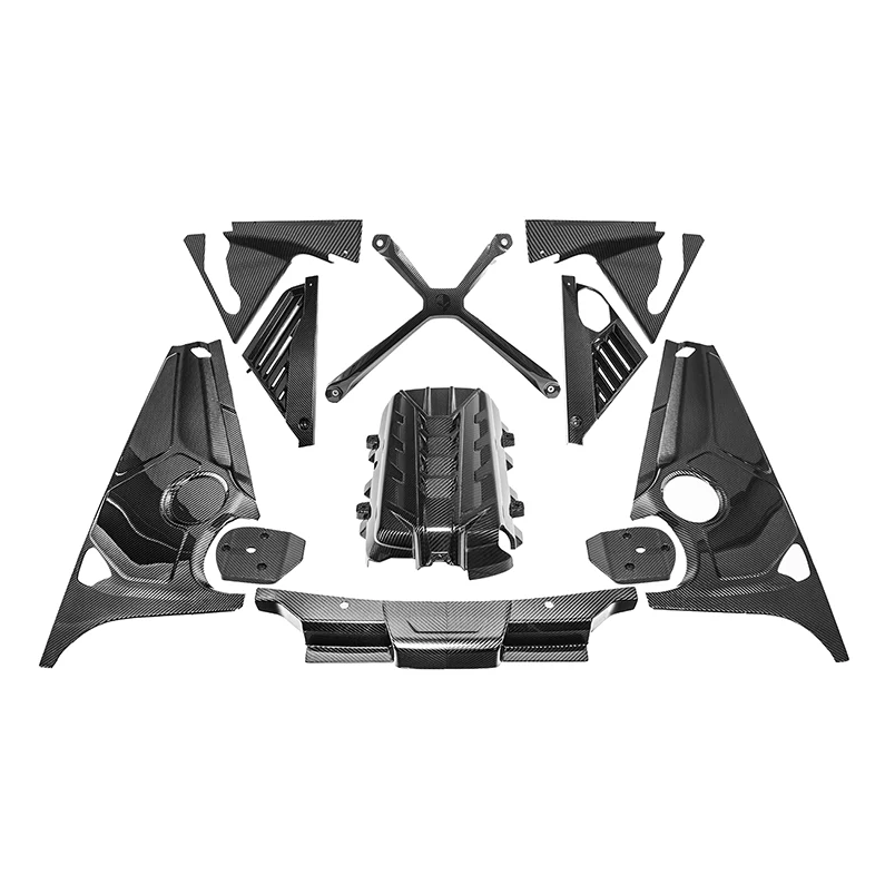 C8 Corvette Coupe Carbon Fiber Engine Cover Complete Kit