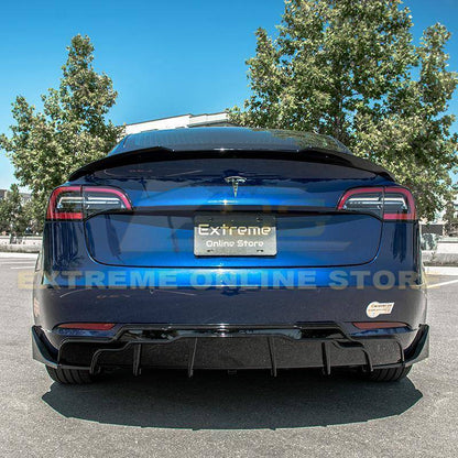 2017 - 24 Tesla Model 3 Gloss Black Rear Bumper Diffuser