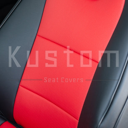 2010 - 15 Camaro Two-Tone Convertible Leather Seat Covers | KustomCover