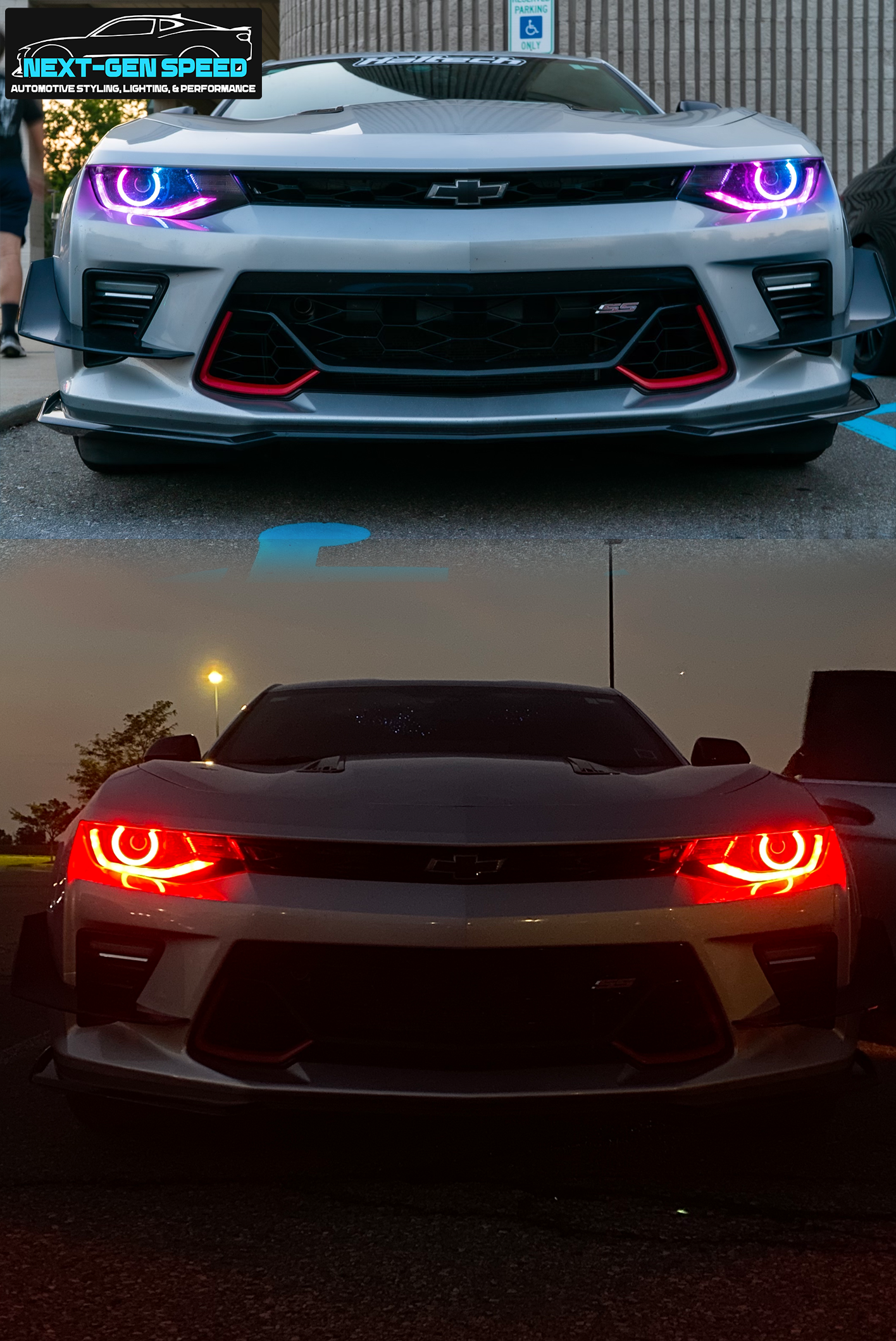 2016 - 18 Camaro Prebuilt Color Changing Headlights | Flowseries/RGB | Halo Ring | Demon Eye image 7
