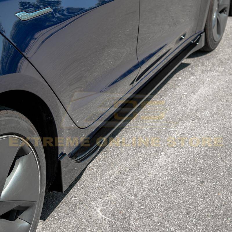 2017 - 24 Tesla Model 3 Gloss Black Performance Side Skirts