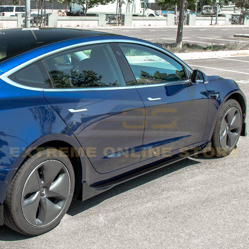 2017 - 24 Tesla Model 3 Gloss Black Performance Side Skirts