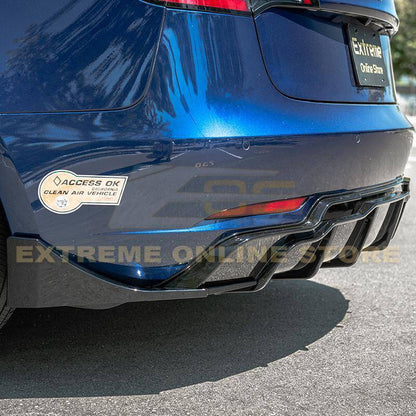 2017 - 24 Tesla Model 3 Gloss Black Rear Bumper Diffuser