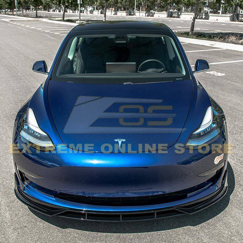 2017 - 24 Tesla Model 3 Gloss Black Performance Front Splitter