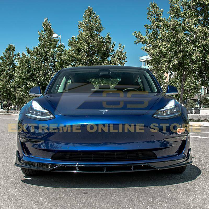 2017 - 24 Tesla Model 3 Gloss Black Performance Front Splitter