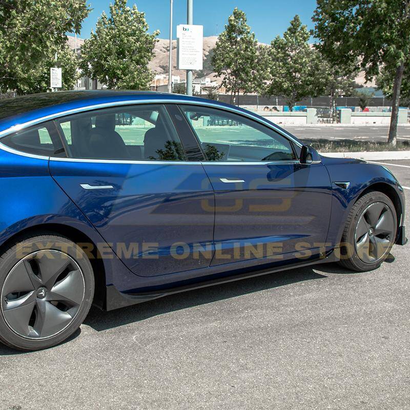 2017 - 24 Tesla Model 3 Gloss Black Performance Side Skirts