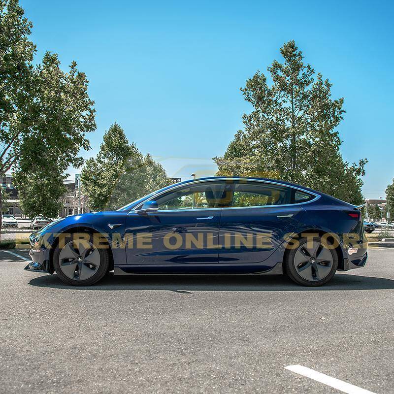 2017 - 24 Tesla Model 3 Gloss Black Performance Front Splitter