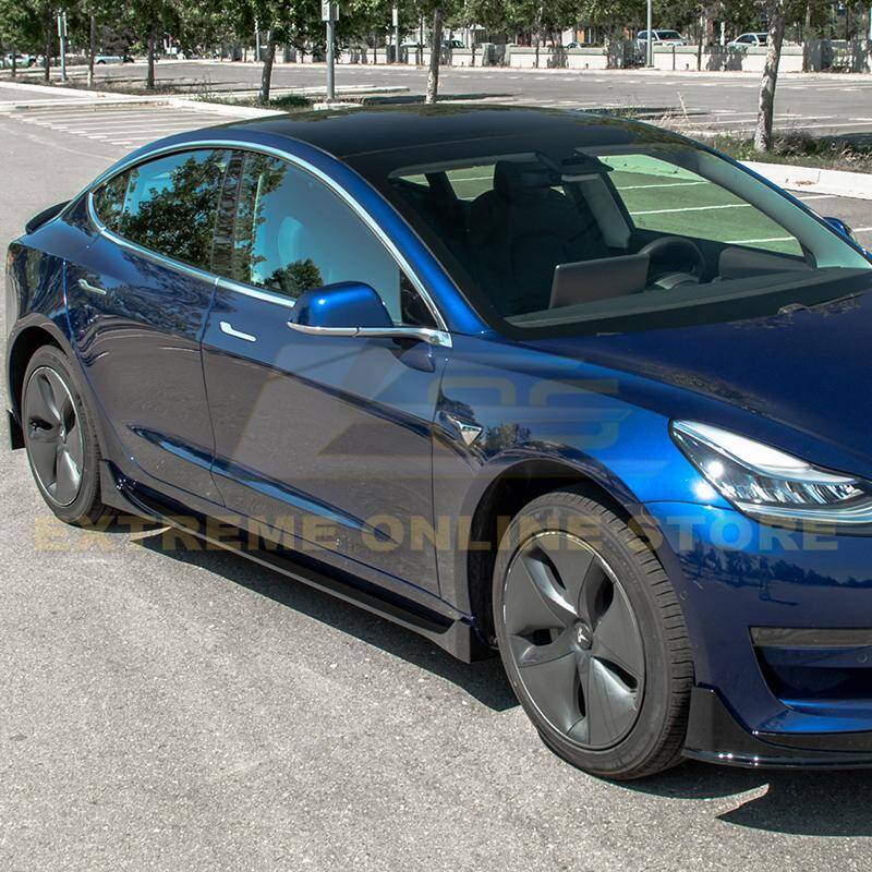 2017 - 24 Tesla Model 3 Gloss Black Performance Side Skirts
