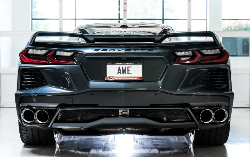 C8 Corvette Stingray Touring Edition Exhaust System (Chrome Silver/Diamond Black Tips) | AWE Tuning