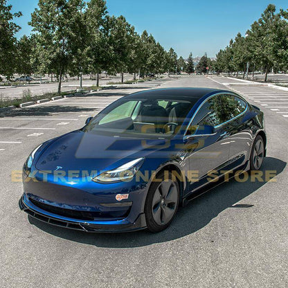 2017 - 24 Tesla Model 3 Gloss Black Performance Front Splitter