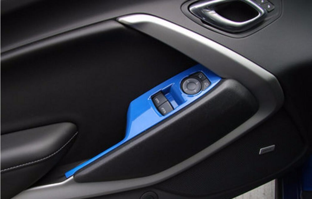 2016 - 24 Camaro Window Switch Panels Covers | Carbon Fiber / Colored image 3