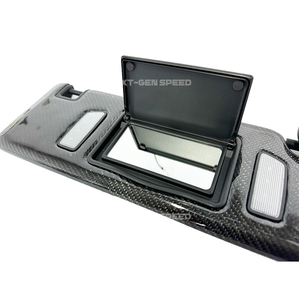 2016 - 24 Camaro Carbon Fiber Sun Visors Replacements (Pair) - Illuminated