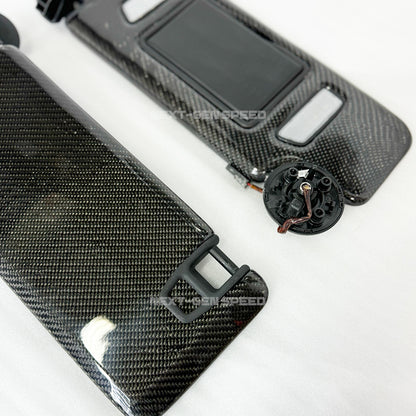 2016 - 24 Camaro Carbon Fiber Sun Visors Replacements (Pair) - Illuminated