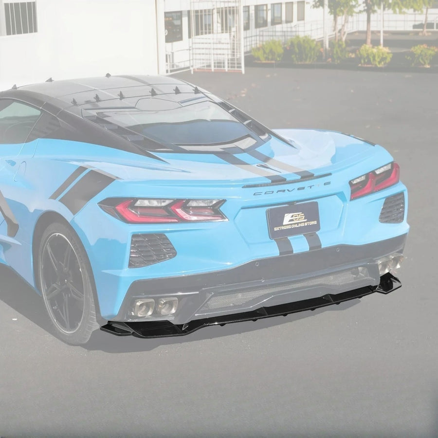 C8 Corvette Stingray Gloss Black Rear Bumper Add-On Diffuser Lip