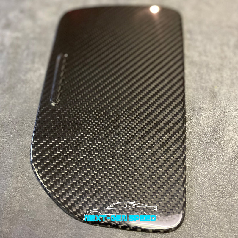 C8 Corvette Carbon Fiber Cup Holder Lid Cover | Black / Red